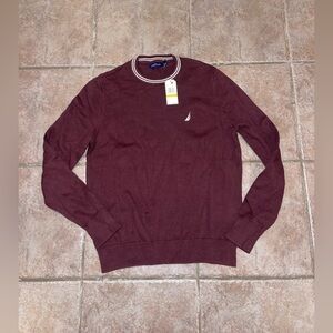 Nautica Men's Maroon Crewneck Sweater